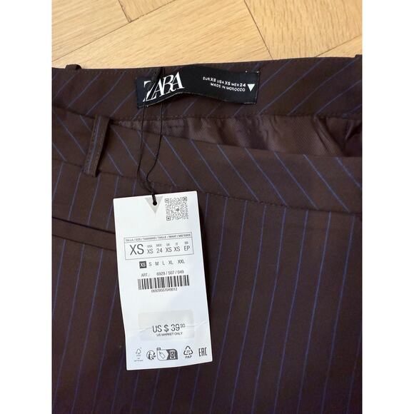 NEw With tags - Zara - Brown stripped mini skirt w/tag - XS - Picture 4 of 8